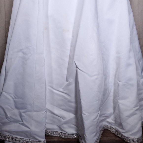 Vintage 80s train length beaded strapless wedding - Picture 11 of 11